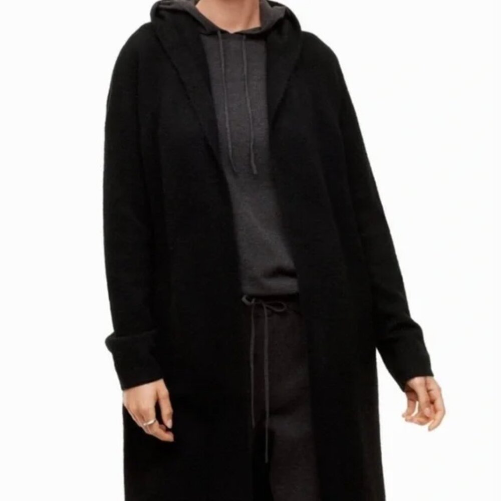 Aritzia The Group by Babaton Ammonius Hooded Merino Wool Cardigan Sweater Black